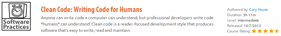 Clean Code: Writing Code for Human on Pluralsight