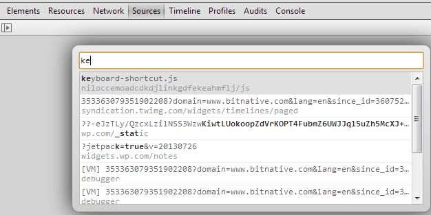 Chrome Intellisense
